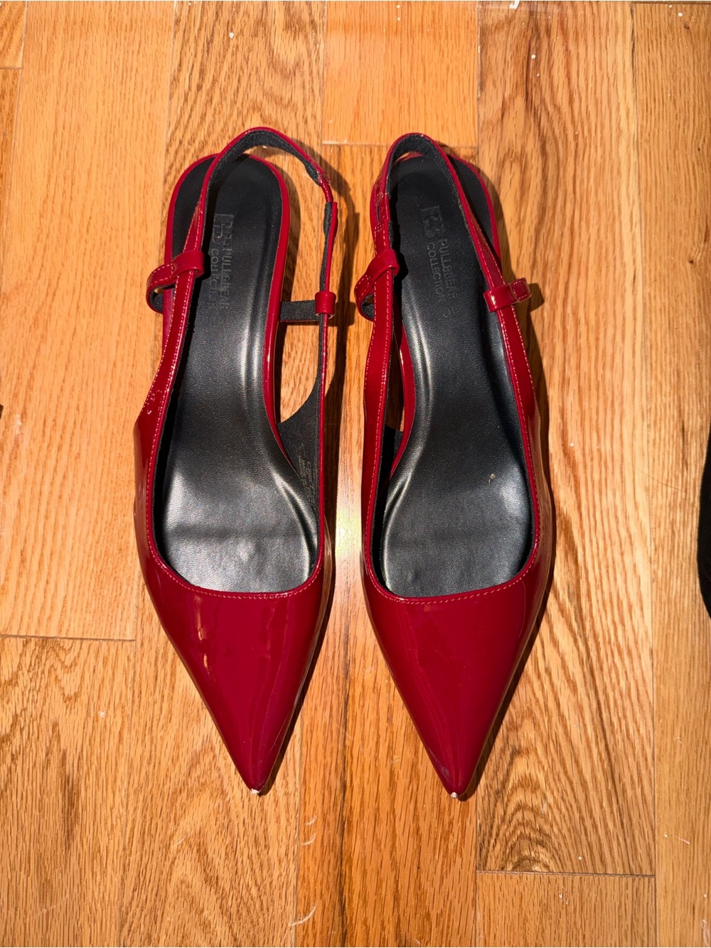 PullBear Collections Red Pointed-Toe Slingback Pumps - Unknown Brand